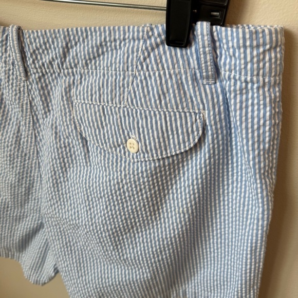 Ralph Lauren Blue White Striped Seersucker Shorts Nautical Coastal Resortwear 12 - Picture 6 of 8